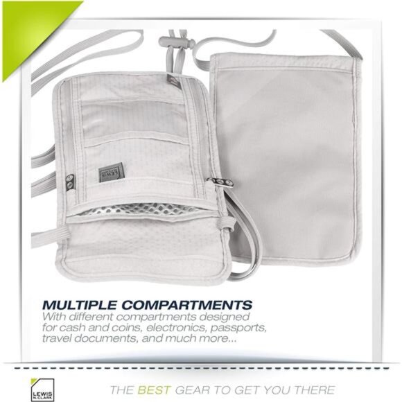 RFID Blocking Stash Neck Wallet, Travel Pouch + Passport Holder - Picture 6 of 7